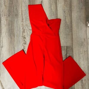 PrettyLittleThing Red One-Shoulder Jumpsuit